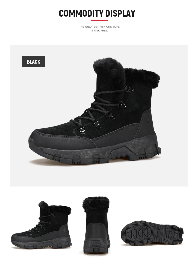 HUMTTO Women's Hiking Boots Winter Leather Snow Trainers Luxury Designer Trekking Boots Outdoor Casual Shoes 2024 Woman Sneakers