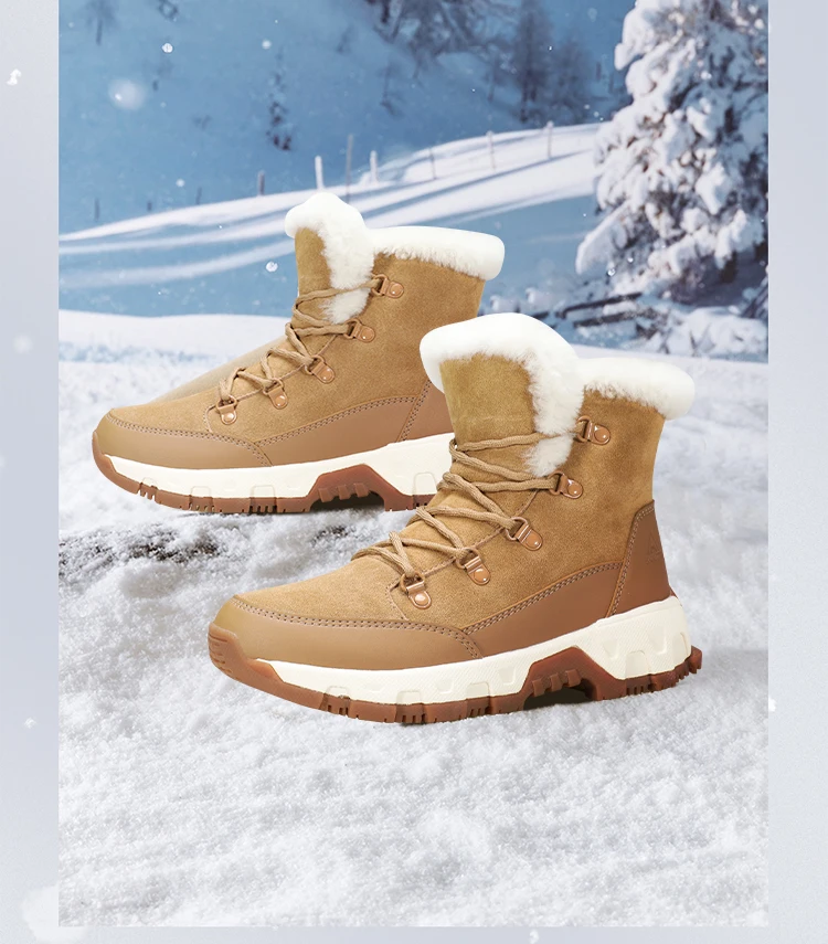 HUMTTO Women's Hiking Boots Winter Leather Snow Trainers Luxury Designer Trekking Boots Outdoor Casual Shoes 2024 Woman Sneakers