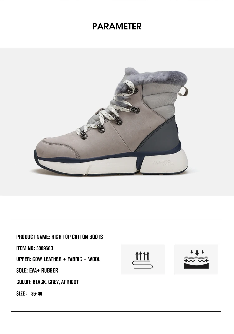 HUMTTO Women's Hiking Boots Winter Leather Snow Trainers Luxury Designer Trekking Boots Outdoor Casual Shoes 2024 Woman Sneakers