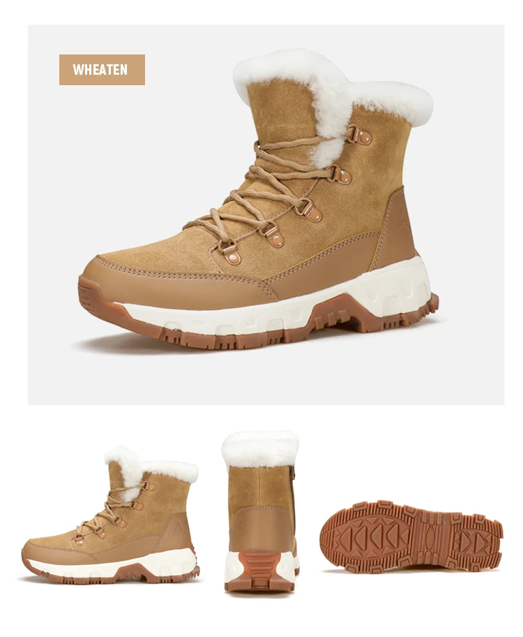 HUMTTO Women's Hiking Boots Winter Leather Snow Trainers Luxury Designer Trekking Boots Outdoor Casual Shoes 2024 Woman Sneakers