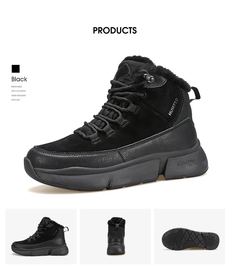 HUMTTO Women's Hiking Boots Winter Leather Snow Trainers Luxury Designer Trekking Boots Outdoor Casual Shoes 2024 Woman Sneakers