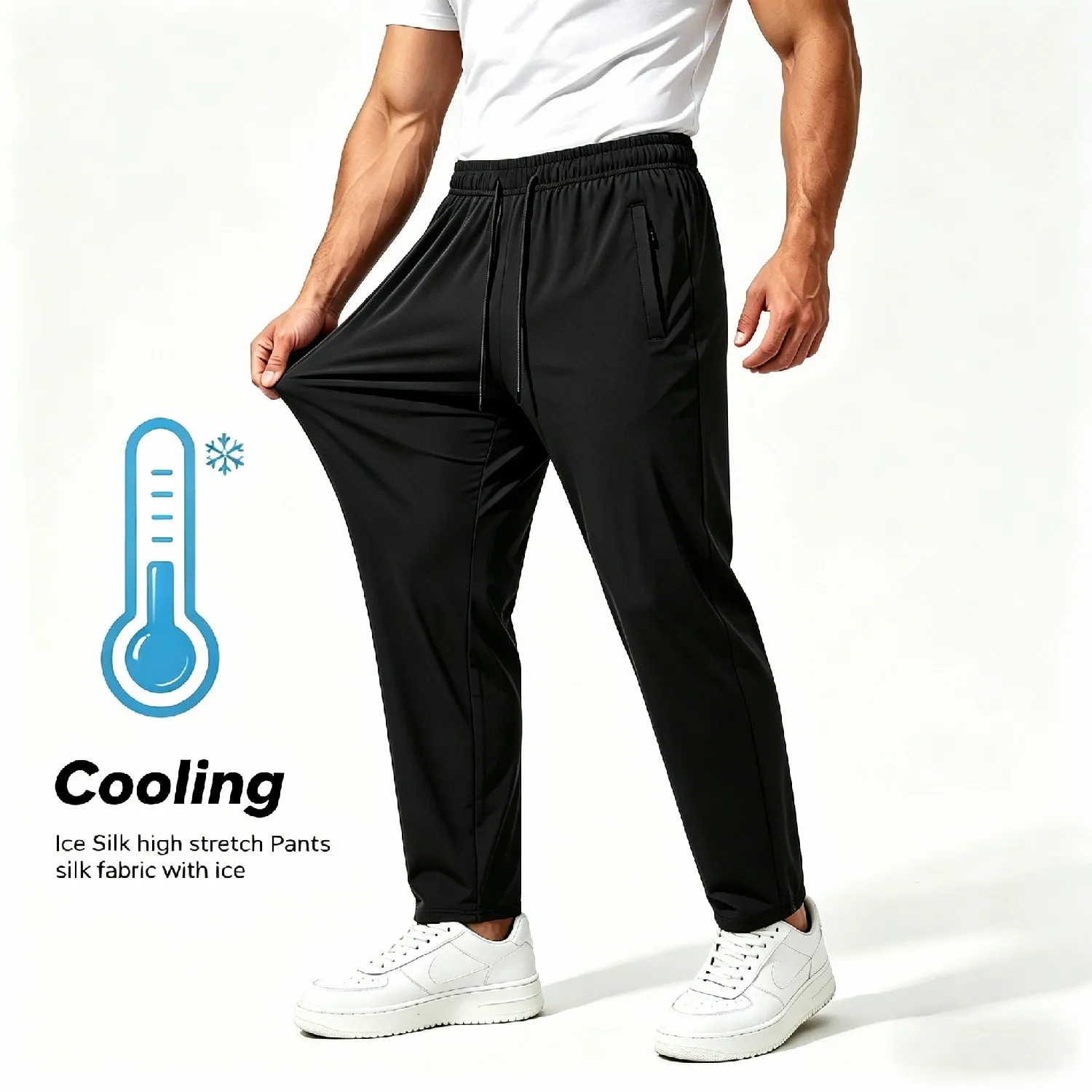 Pants Sport Men New Ice Silk Men's Summer Sports Casual Football Gym Man Fishing Sportswear Mens Joggers Training Jogger Pants