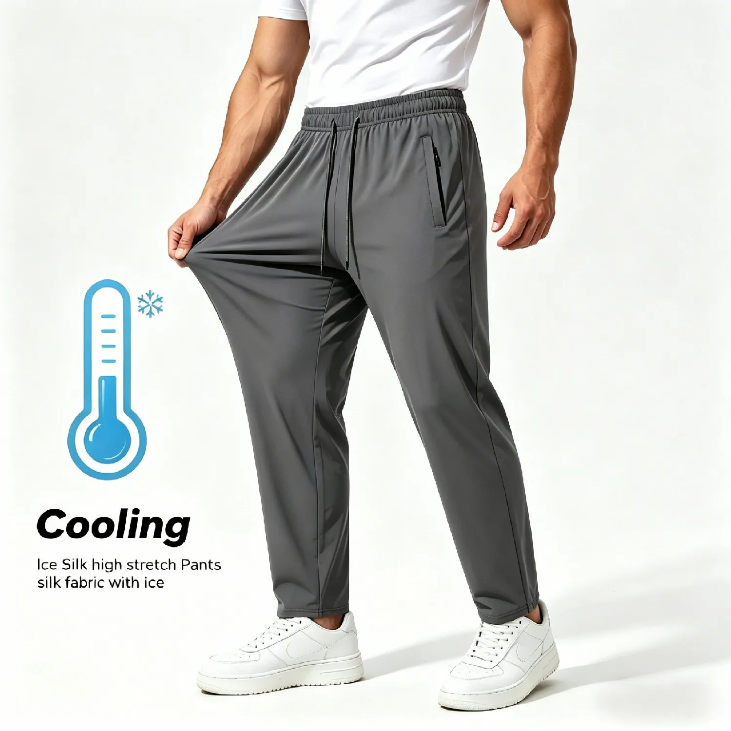 Pants Sport Men New Ice Silk Men's Summer Sports Casual Football Gym Man Fishing Sportswear Mens Joggers Training Jogger Pants