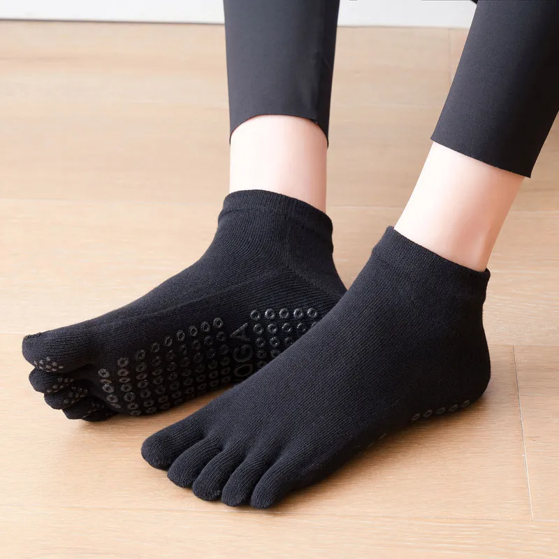 Pilates Dance Gym Yoga Socks Cotton Five-finger Non-slip Sports Socks Breathable Quick-Dry Elasticity Fitness Socks