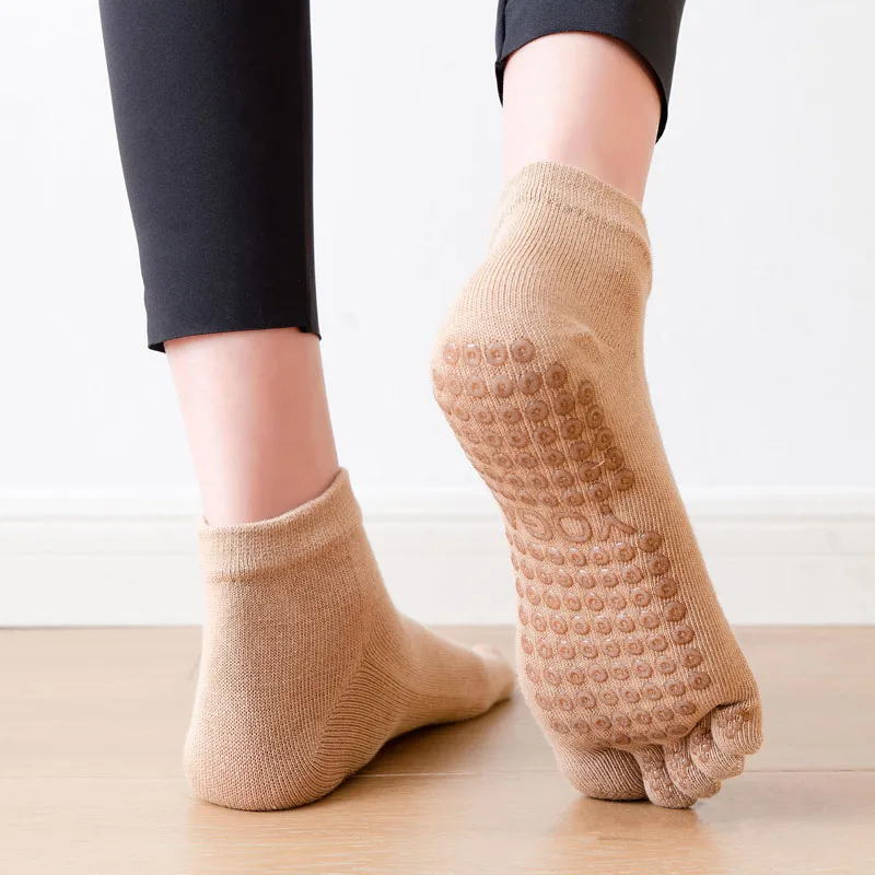 Pilates Dance Gym Yoga Socks Cotton Five-finger Non-slip Sports Socks Breathable Quick-Dry Elasticity Fitness Socks