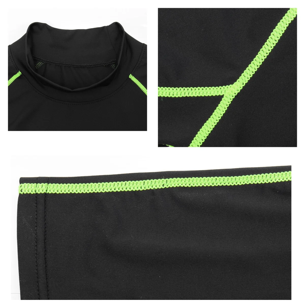 Men's Gym Compression Shirt Long Sleeve Quick Dry Breathable Workout Top High Neck Tight Fit Bodybuilding Training