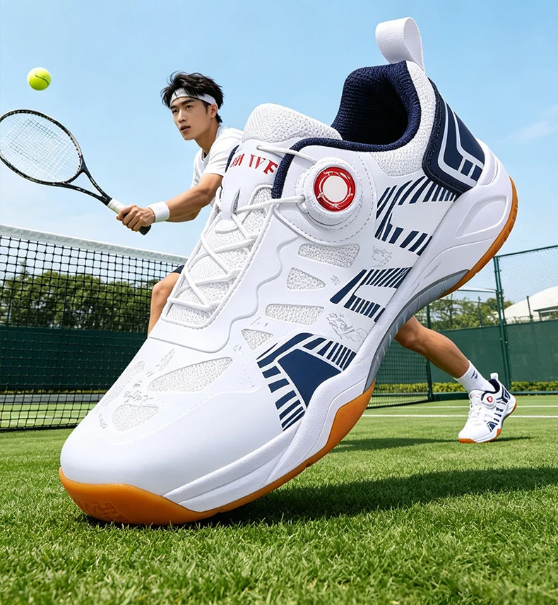 Men's Table Tennis Shoes, Badminton Shoes, Breathable Mesh Sports Shoes, Shock-Absorbing Carbon Plate, Lightweight and Wear-Resistant, Knob Buckle Design, Comprehensive Training Shoes for Teenagers and Students, Fashionable Non-Slip Running Shoes for Women, Sizes 36-45