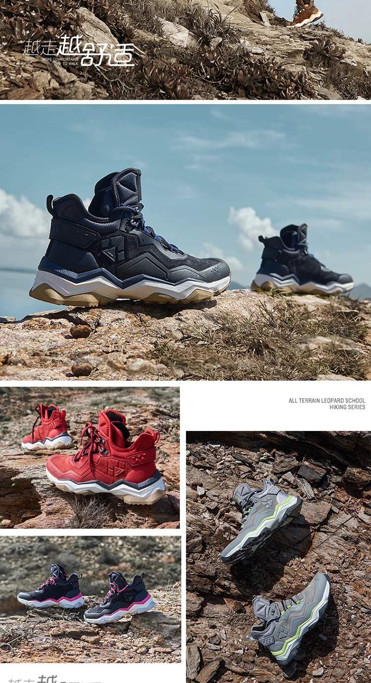 RAX Men Hiking Shoes Mid-top Waterproof Outdoor Sneaker Men Leather Trekking Boots Trail Camping Climbing Hunting Sneakers Women