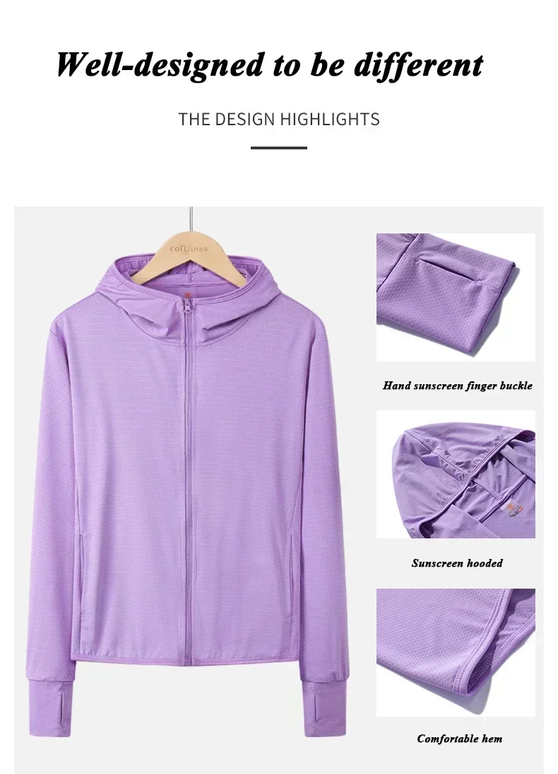 Upf50+ Sunscreen Clothing Women's Long-Sleeved Anti-Ultraviolet Sunscreen Jacket Men Breathable Outdoor Sportswear