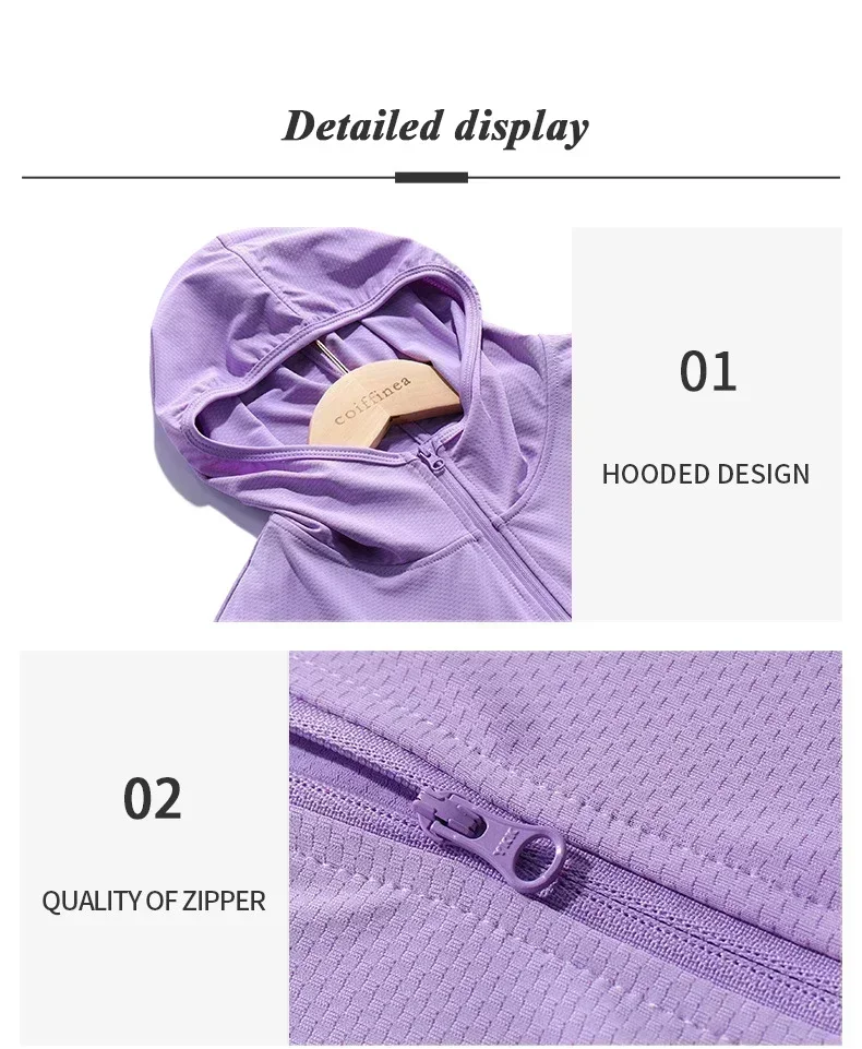 Upf50+ Sunscreen Clothing Women's Long-Sleeved Anti-Ultraviolet Sunscreen Jacket Men Breathable Outdoor Sportswear
