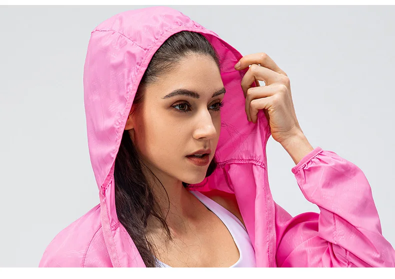 New Women outdoor sports skin windbreaker waterproof windproof lightweight breathable quick dry clothes cycling long sleeve coat