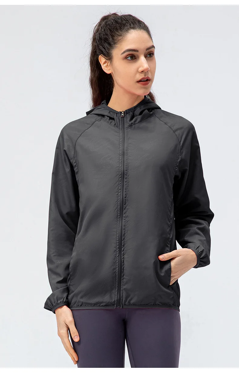 New Women outdoor sports skin windbreaker waterproof windproof lightweight breathable quick dry clothes cycling long sleeve coat