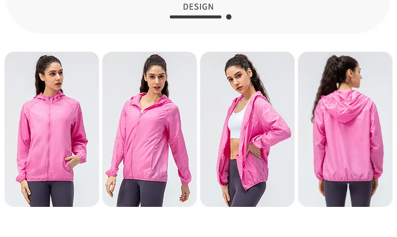 New Women outdoor sports skin windbreaker waterproof windproof lightweight breathable quick dry clothes cycling long sleeve coat