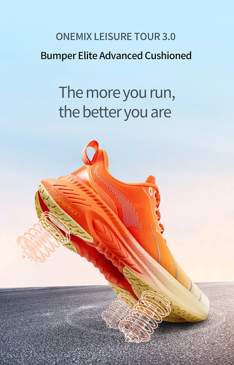ONEMIX New Ultra-light Rebound Sport Shoes Mens Outdoor Trainers Sneakers Running Shoes Athletic Gym Fitness Walking Jogging