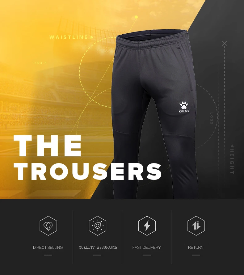KELME Men Sports Trousers Sweatpants Kid Winter Padded Pants Thicken Jogging Women Fitness Outwear Warm Long Pants K15Z406