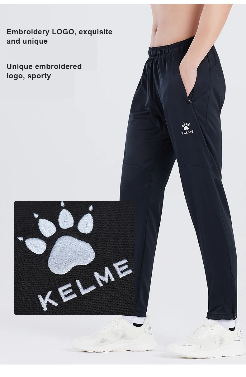 KELME Men Sports Trousers Sweatpants Kid Winter Padded Pants Thicken Jogging Women Fitness Outwear Warm Long Pants K15Z406