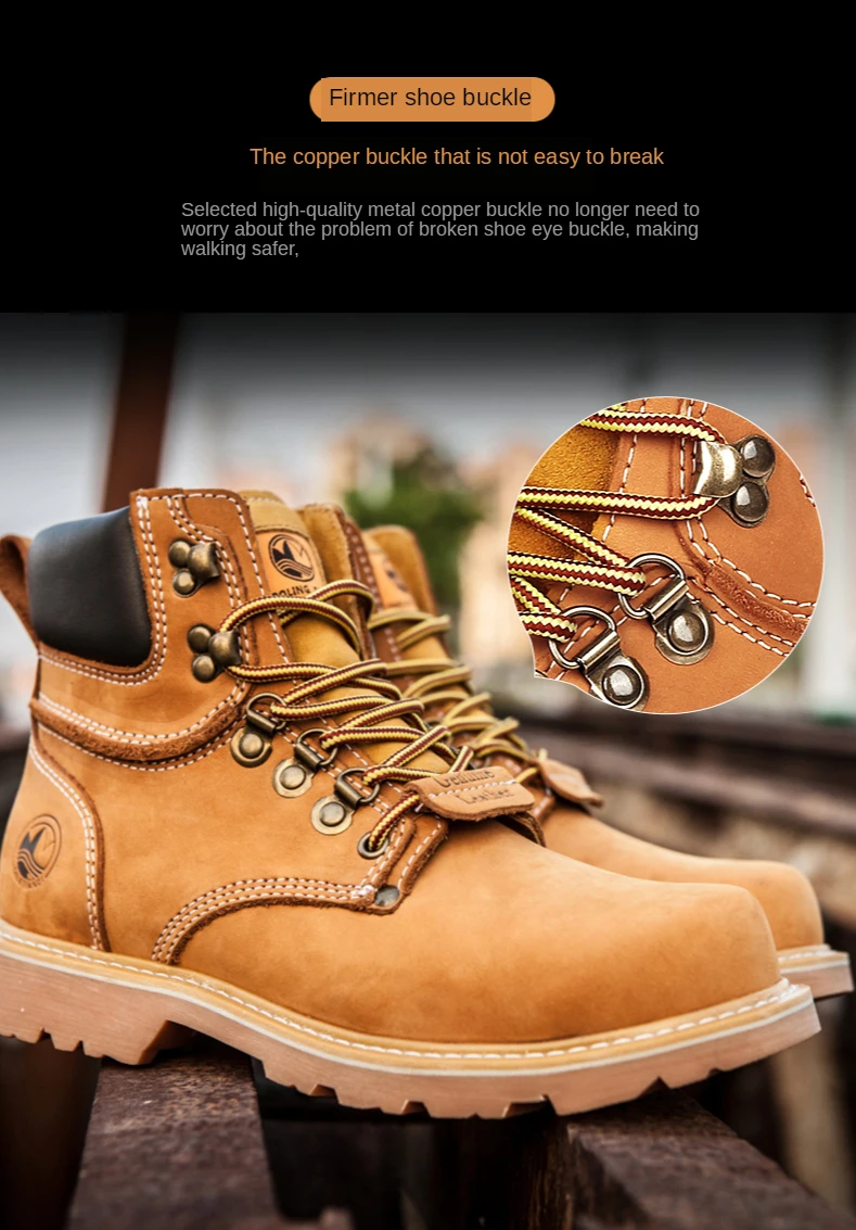 KOWM Cowhide Outdoor Men Hiking Shoes Waterproof Tactical Desert shoes Hunting Boots Snow Boots Fur Sneaker Women Trekking Shoes