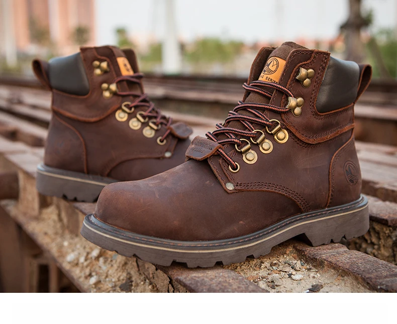 KOWM Cowhide Outdoor Men Hiking Shoes Waterproof Tactical Desert shoes Hunting Boots Snow Boots Fur Sneaker Women Trekking Shoes