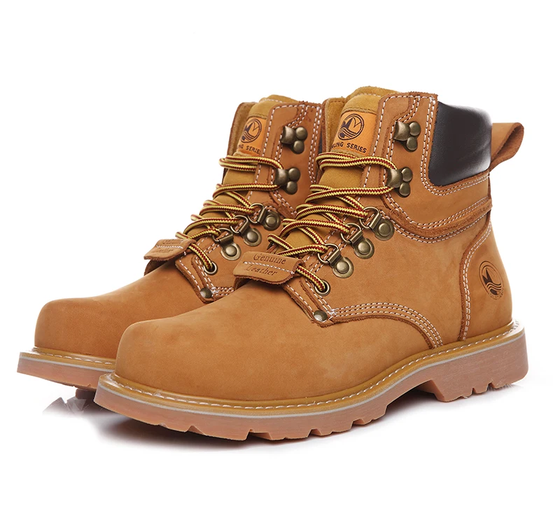 KOWM Cowhide Outdoor Men Hiking Shoes Waterproof Tactical Desert shoes Hunting Boots Snow Boots Fur Sneaker Women Trekking Shoes