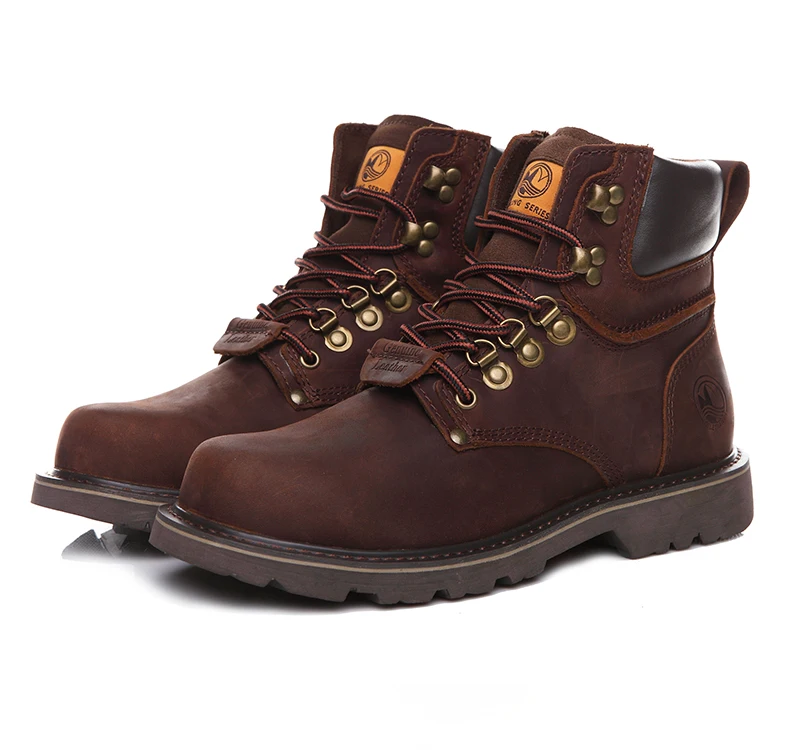 KOWM Cowhide Outdoor Men Hiking Shoes Waterproof Tactical Desert shoes Hunting Boots Snow Boots Fur Sneaker Women Trekking Shoes