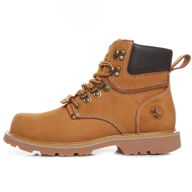 KOWM Cowhide Outdoor Men Hiking Shoes Waterproof Tactical Desert shoes Hunting Boots Snow Boots Fur Sneaker Women Trekking Shoes