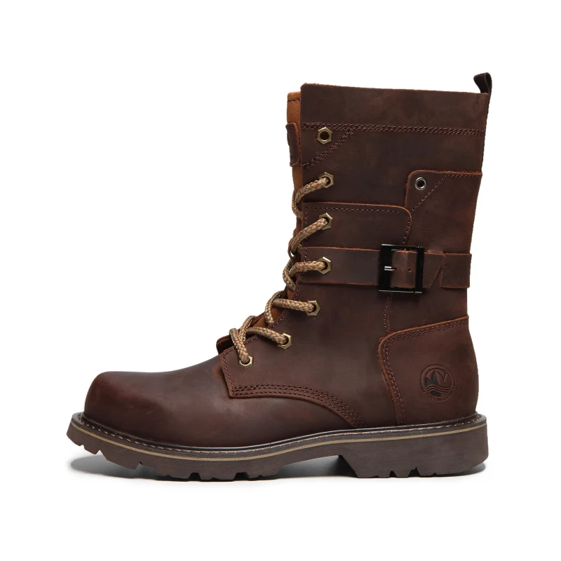 KOWM Cowhide Outdoor Men Hiking Shoes Waterproof Tactical Desert shoes Hunting Boots Snow Boots Fur Sneaker Women Trekking Shoes