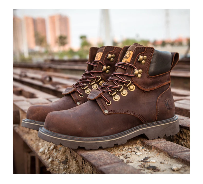 KOWM Cowhide Outdoor Men Hiking Shoes Waterproof Tactical Desert shoes Hunting Boots Snow Boots Fur Sneaker Women Trekking Shoes