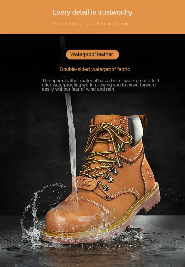 KOWM Cowhide Outdoor Men Hiking Shoes Waterproof Tactical Desert shoes Hunting Boots Snow Boots Fur Sneaker Women Trekking Shoes