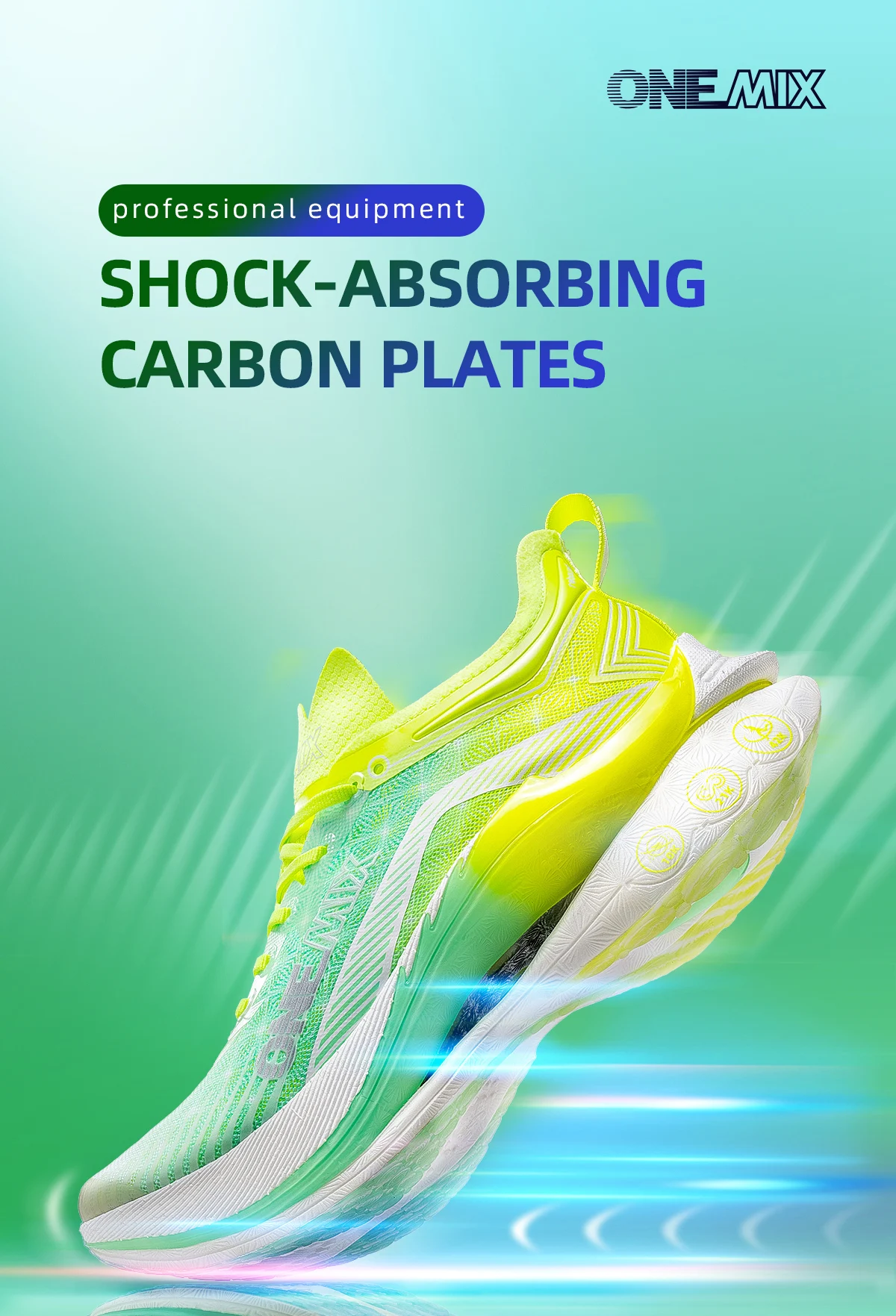 ONEMIX New Carbon Plate Marathon Running Shoes for Men Anti-slip Ultra-light Rebound Athletic Sport Professional Shoes Sneakers