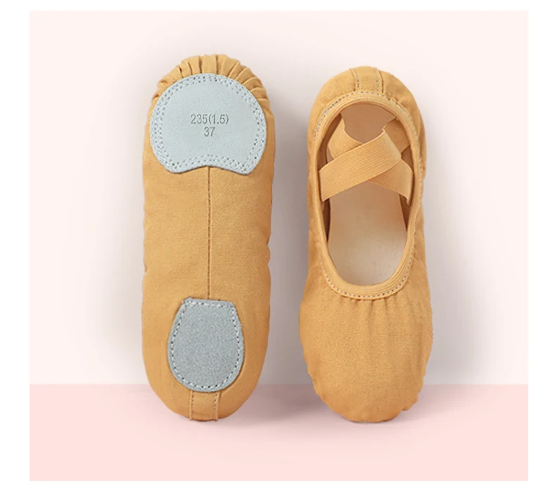 Girls Canvas Ballet Shoes Women Professional Dance Flat Soft Soled Ballerina Shoes Non-slip Dance Shoe for Practice Performance