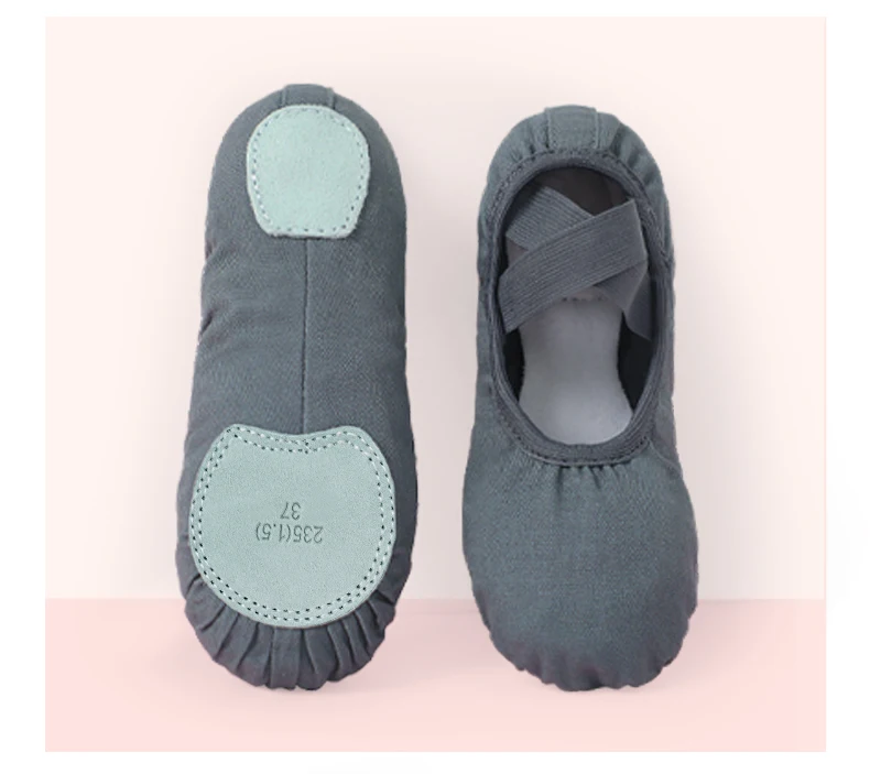 Girls Canvas Ballet Shoes Women Professional Dance Flat Soft Soled Ballerina Shoes Non-slip Dance Shoe for Practice Performance