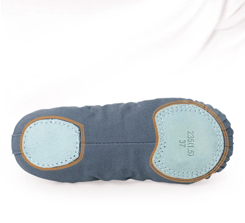 Girls Canvas Ballet Shoes Women Professional Dance Flat Soft Soled Ballerina Shoes Non-slip Dance Shoe for Practice Performance