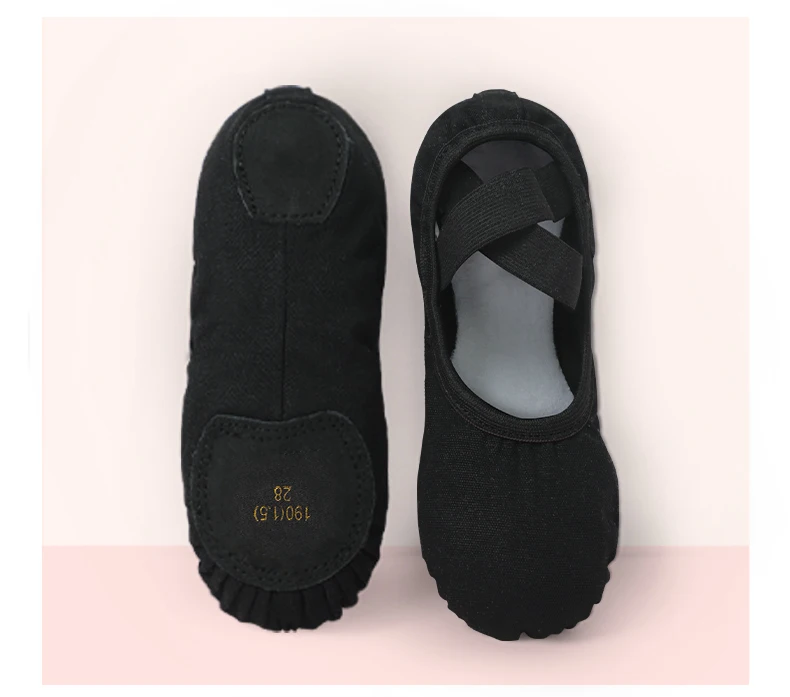 Girls Canvas Ballet Shoes Women Professional Dance Flat Soft Soled Ballerina Shoes Non-slip Dance Shoe for Practice Performance