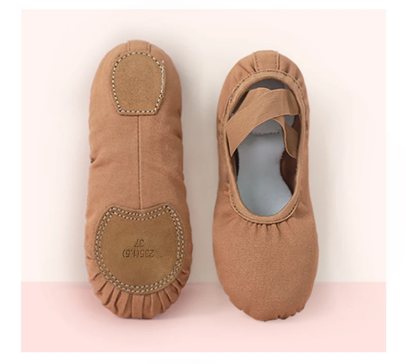 Girls Canvas Ballet Shoes Women Professional Dance Flat Soft Soled Ballerina Shoes Non-slip Dance Shoe for Practice Performance