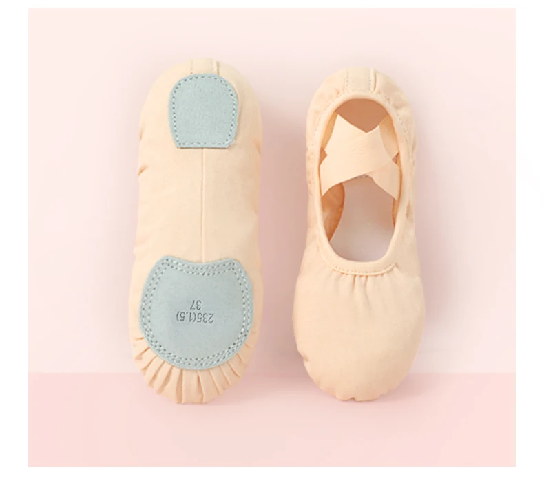 Girls Canvas Ballet Shoes Women Professional Dance Flat Soft Soled Ballerina Shoes Non-slip Dance Shoe for Practice Performance
