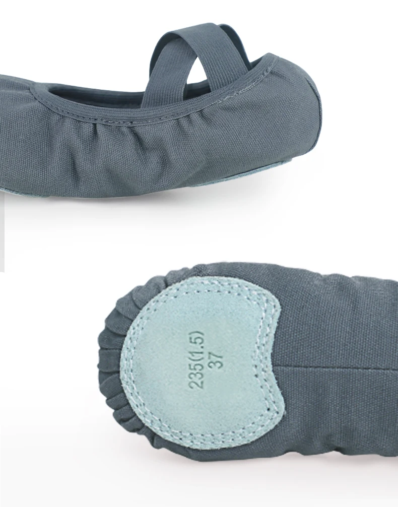Girls Canvas Ballet Shoes Women Professional Dance Flat Soft Soled Ballerina Shoes Non-slip Dance Shoe for Practice Performance