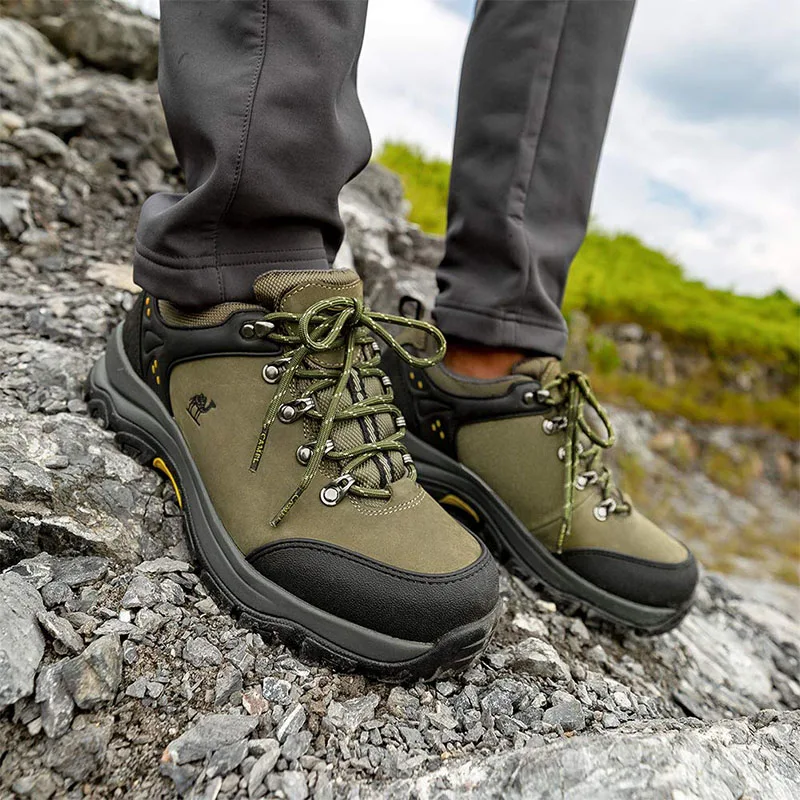 GOLDEN CAMEL Waterproof Hiking Shoes Outdoor Low-top Leather Trekking Shoes for Men Walking Male Sneakers 2023 Spring New