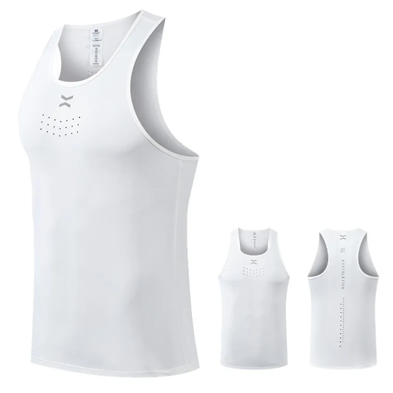 Summer Men's Marathon Vest Basketball Sleeveless Shirt Running Tank Top Clothing Jogging Training Sportswear Gym Sports Singlet