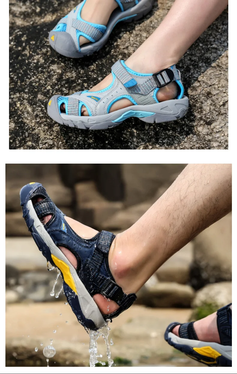 HUMTTO Outdoor Women's Upstream Shoes Breathable Summer Aqua Shoes men Rubber Air Mesh Sandals Wading Quick Drying Beach Sneaker
