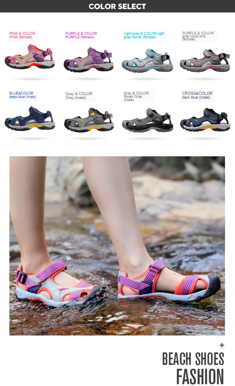 HUMTTO Outdoor Women's Upstream Shoes Breathable Summer Aqua Shoes men Rubber Air Mesh Sandals Wading Quick Drying Beach Sneaker