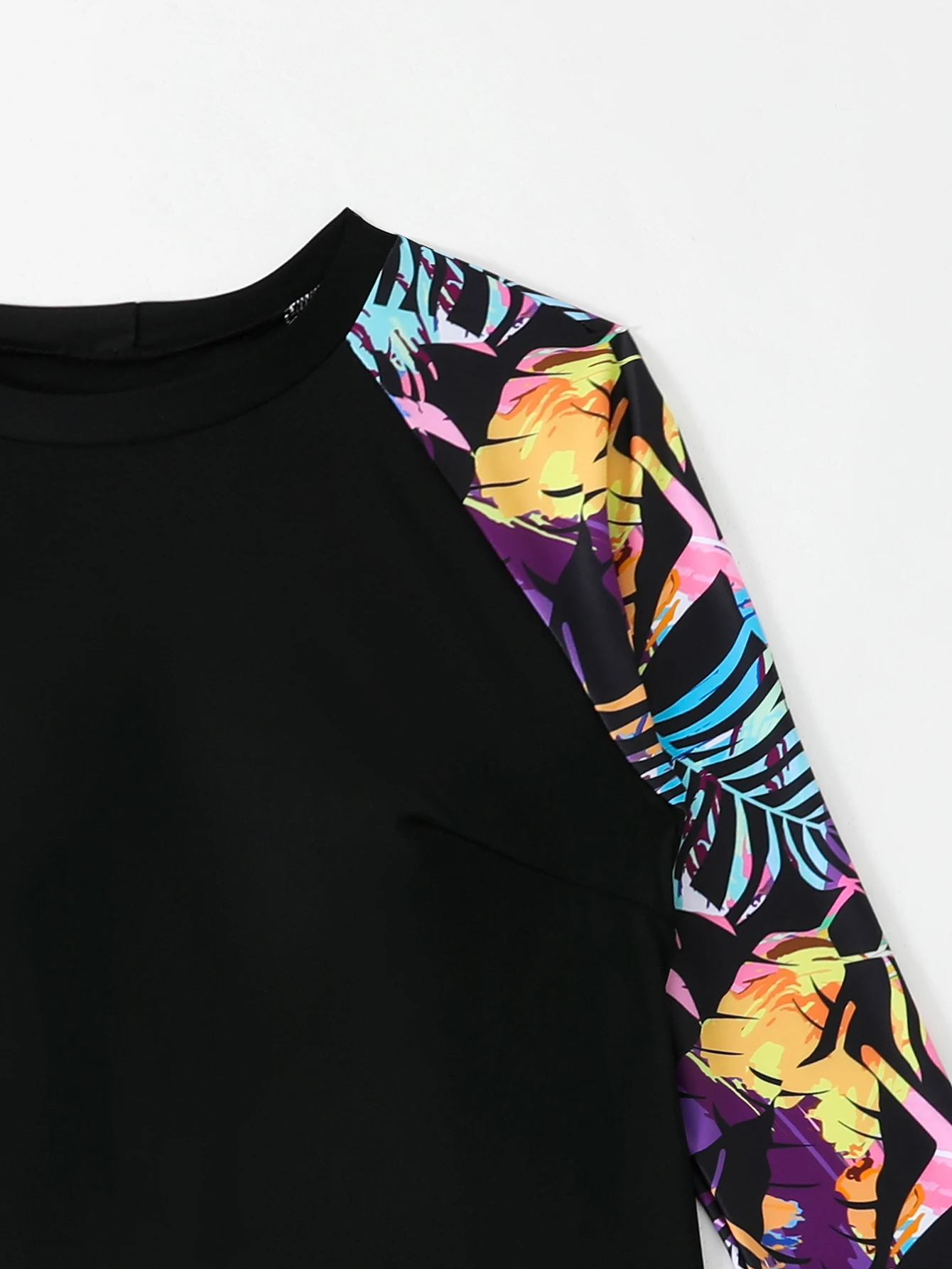 2026 Tropical Long Sleeve Swimsuit Women Plus Large Size Swimwear Female Bathers Bathing Swimming Swim Suit Beachwear 4XL