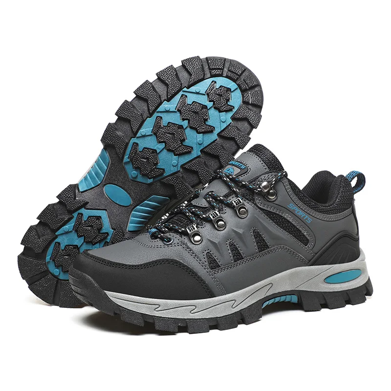 HIKEUP Autumn And Winter Outdoor Hiking Shoes Men Women Sneakers Couple Models High Quality Leather Sport Men Trekking Plus Size