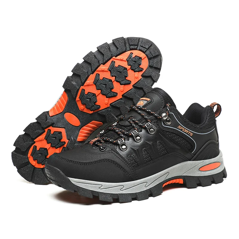 HIKEUP Autumn And Winter Outdoor Hiking Shoes Men Women Sneakers Couple Models High Quality Leather Sport Men Trekking Plus Size