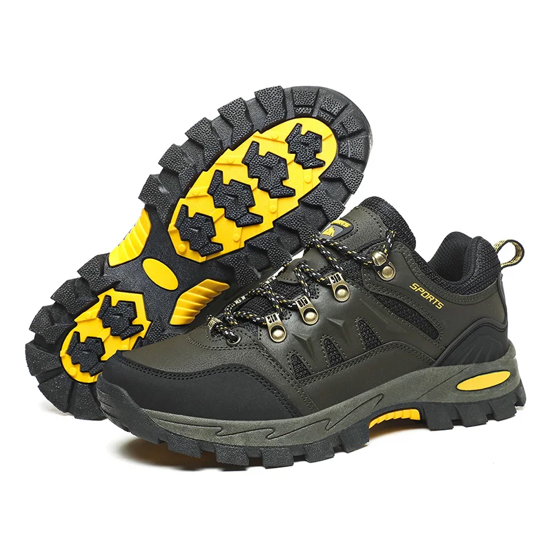 HIKEUP Autumn And Winter Outdoor Hiking Shoes Men Women Sneakers Couple Models High Quality Leather Sport Men Trekking Plus Size