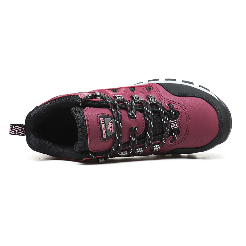 HIKEUP Autumn And Winter Outdoor Hiking Shoes Men Women Sneakers Couple Models High Quality Leather Sport Men Trekking Plus Size