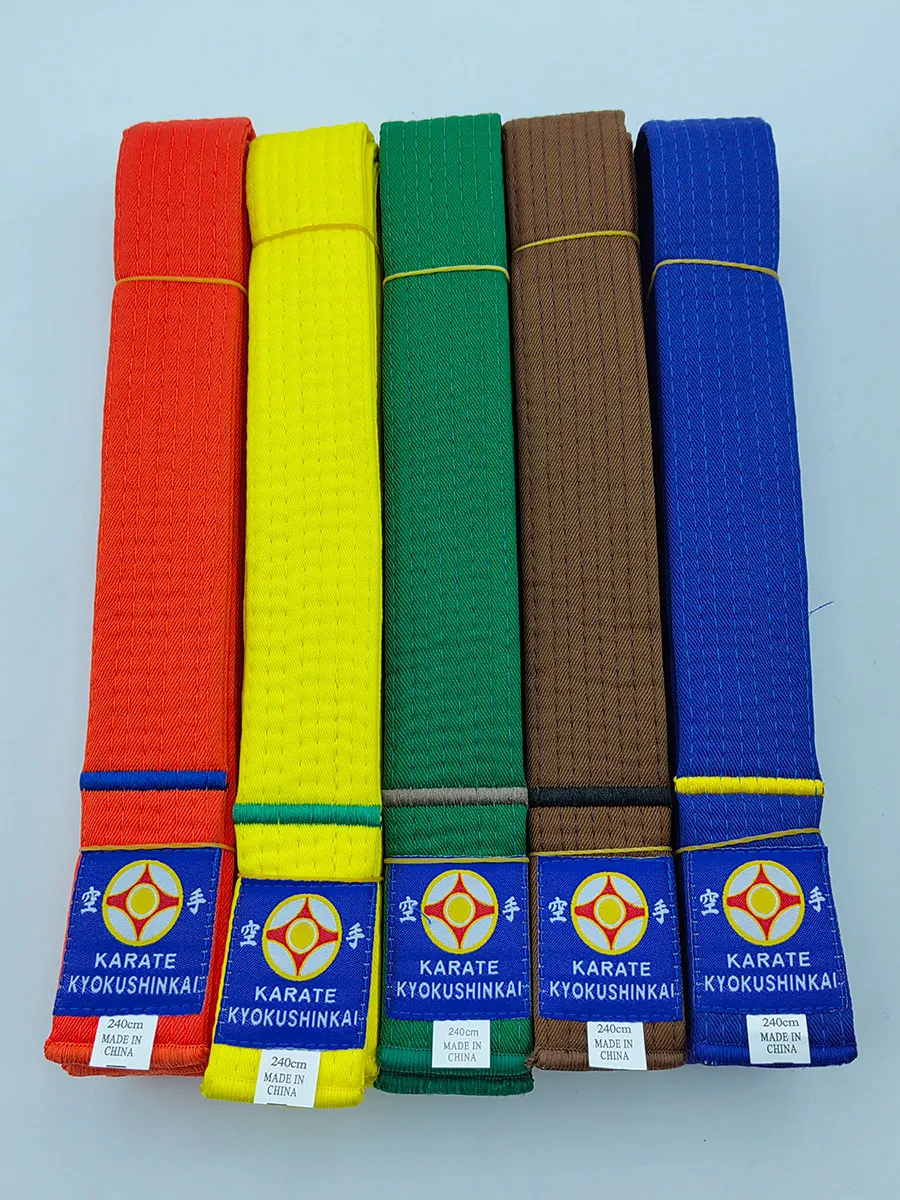 International Karate Federation Kyokushi Belts IKF Sports Yellow Belt 4cm Wide Customized Processing Embroidered Text China Made