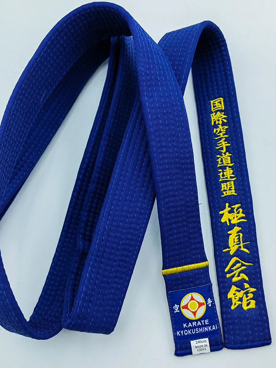 International Karate Federation Kyokushi Belts IKF Sports Yellow Belt 4cm Wide Customized Processing Embroidered Text China Made