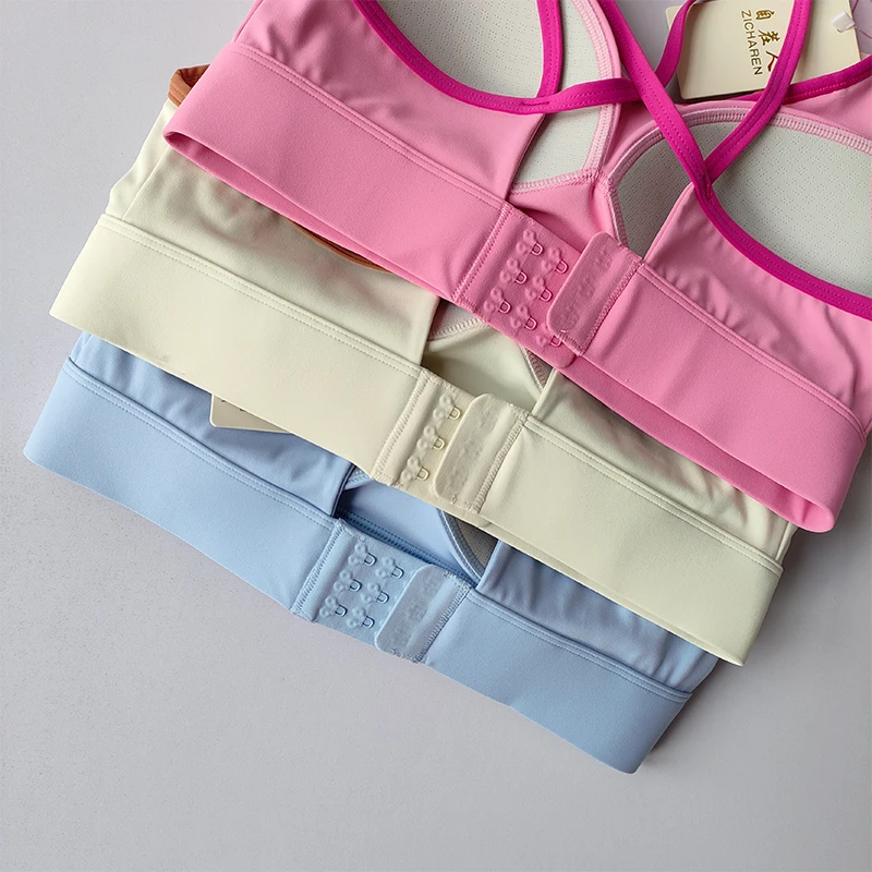 Women Sports Bra Top Push Up Fitness Fixed With Pad Yoga Bra Underwear Sport Tops Activities Bras Running Vest Gym Wear