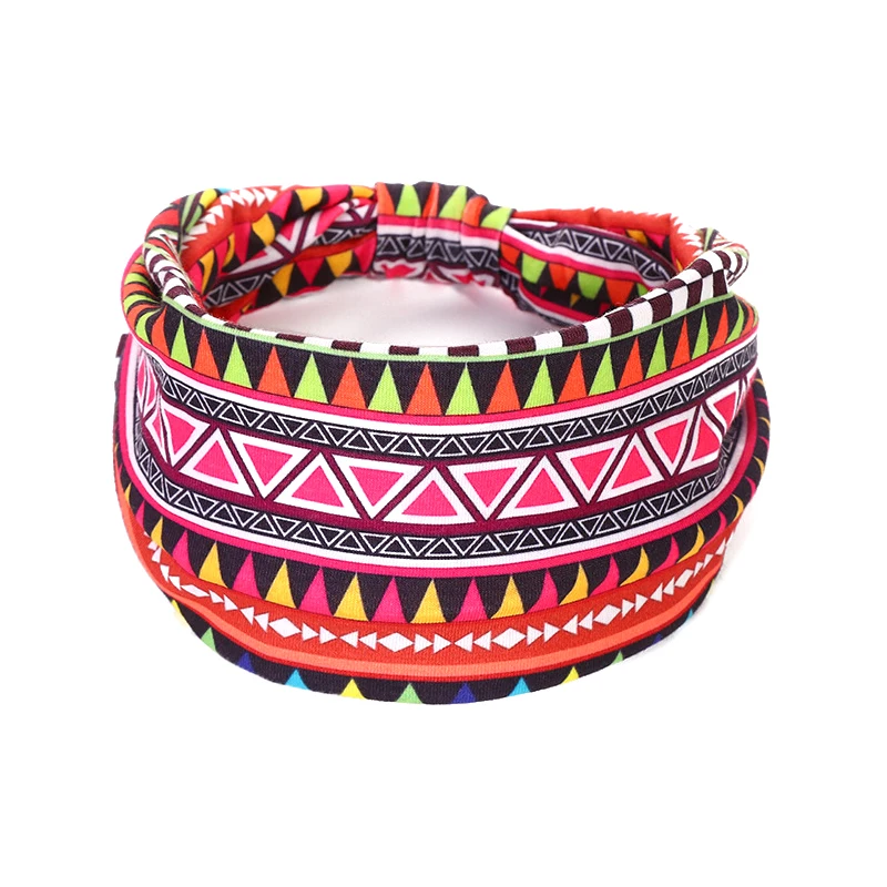 African Pattern Print Twist Elastic Hair Band Wide Hairbands Bandana Turban Knot Headwrap Fashion Cotton Stretch Headband