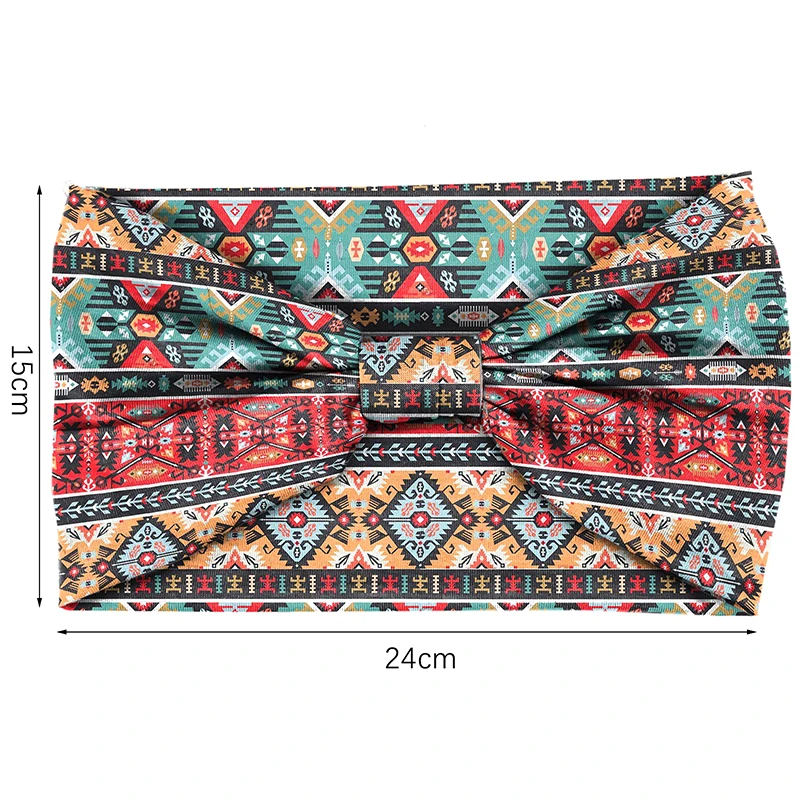 African Pattern Print Twist Elastic Hair Band Wide Hairbands Bandana Turban Knot Headwrap Fashion Cotton Stretch Headband